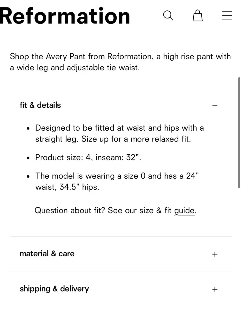 Reformation 100% linen